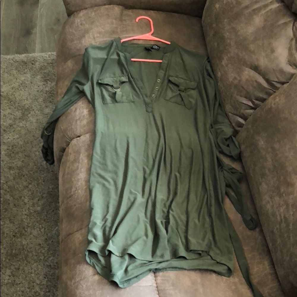 Olive green casual dress
